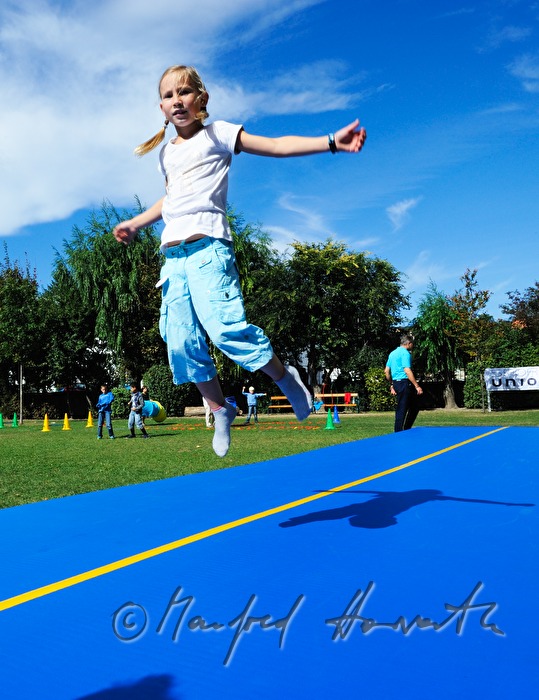 pupils training in the school yard