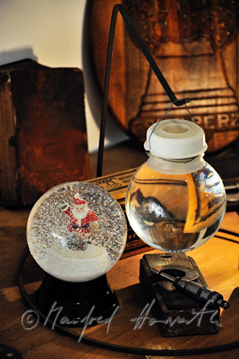 snowman-snow globe and a glass bulb