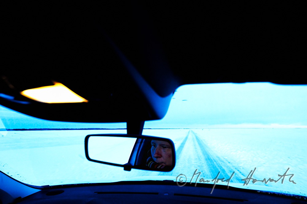 driving the ice road to the island of Vormsi