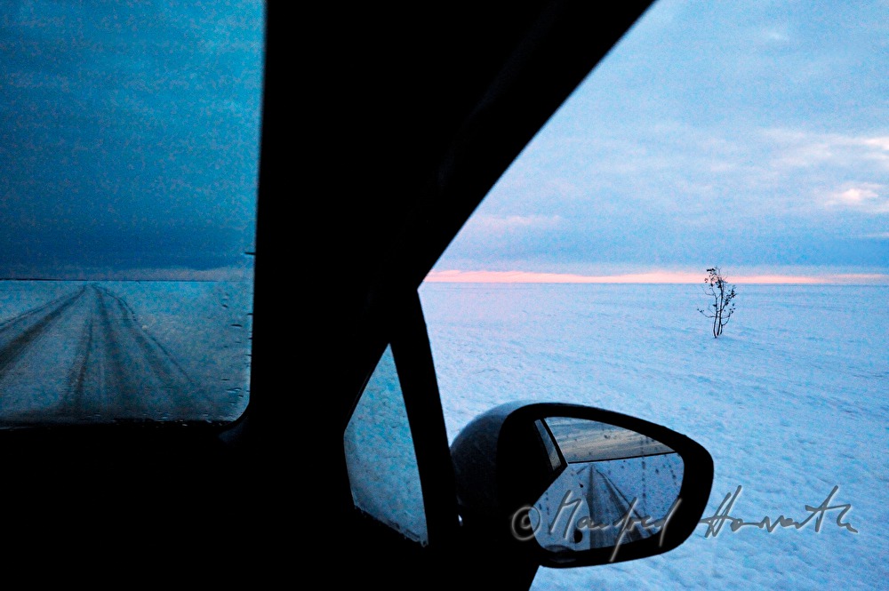 driving the ice road to the island of Vormsi