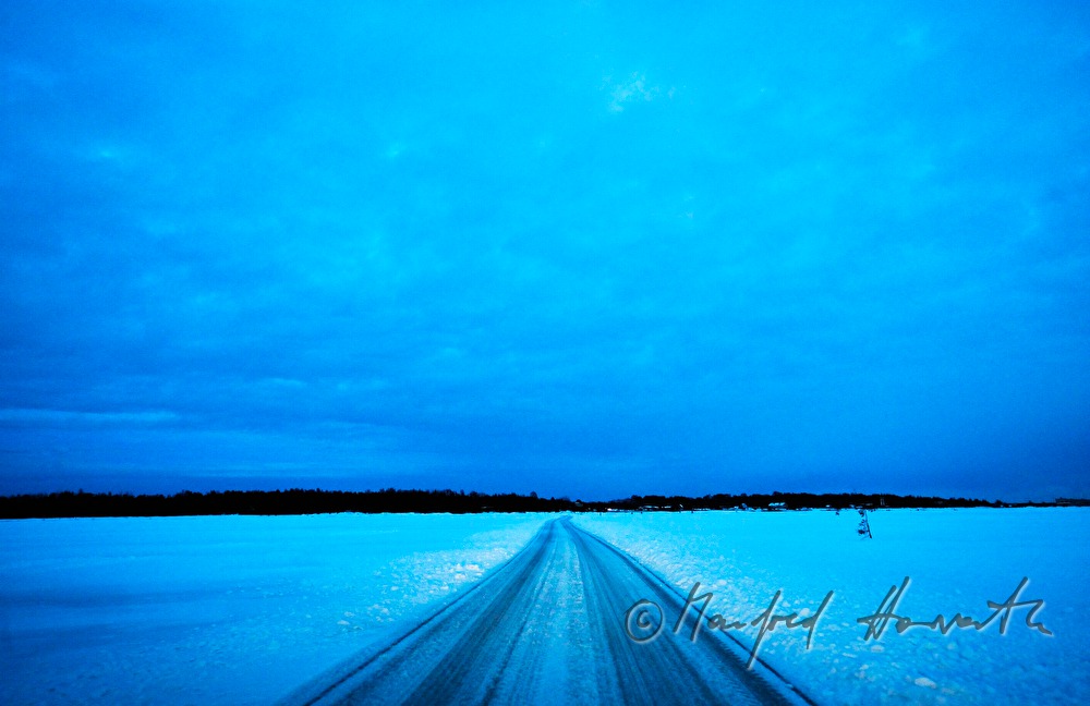 driving the ice road to the island of Vormsi