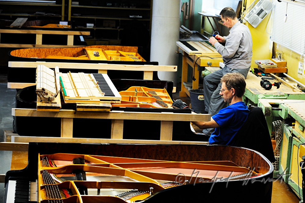 tuning up pianos in the manufacture
