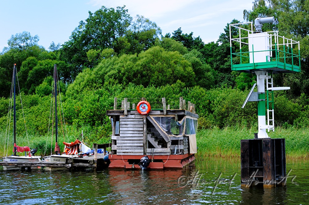 landing stage, boats and signal light on the Binnenmüritz
