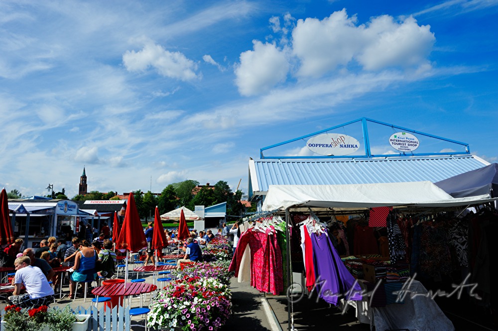 clothes hanger and pub at the weekly market