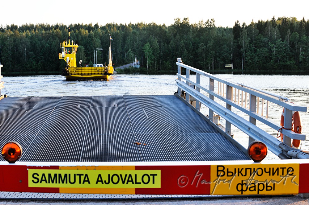 barrier on the pantoon of the car ferry