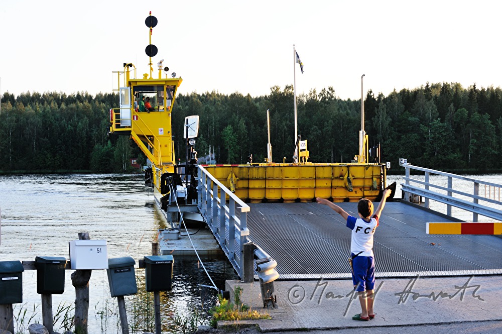 barrier on the pantoon of the car ferry