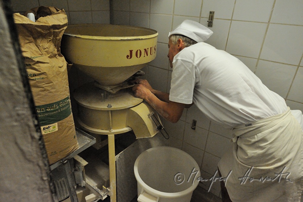 grinding of wheat for next days bread