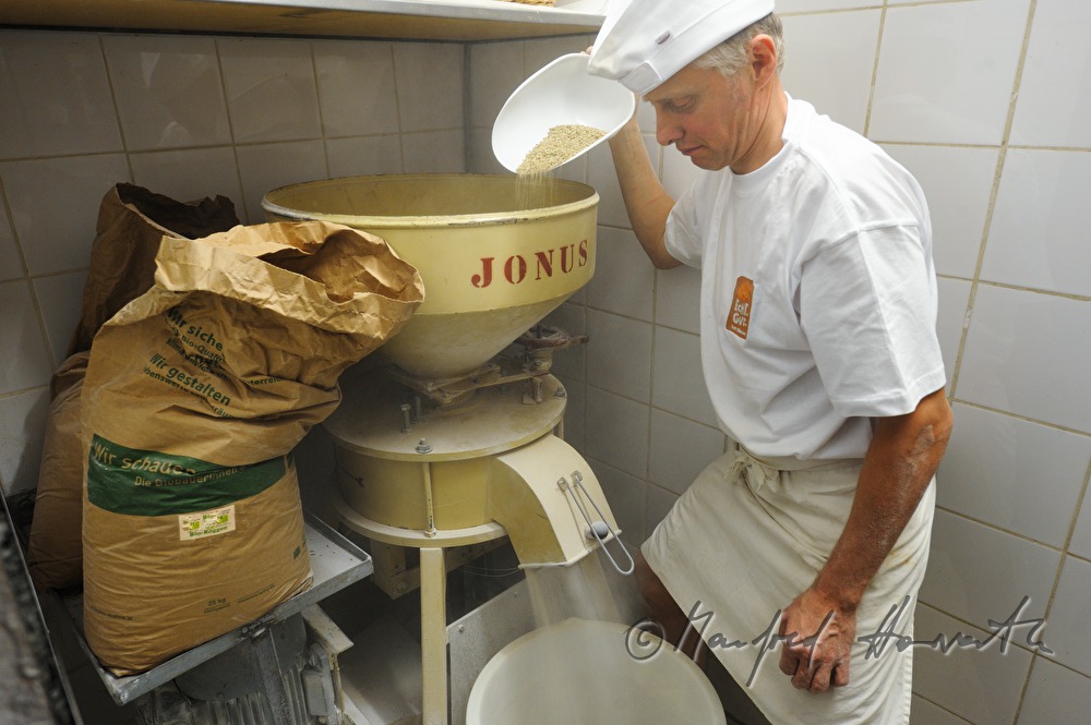 grinding of wheat for next days bread