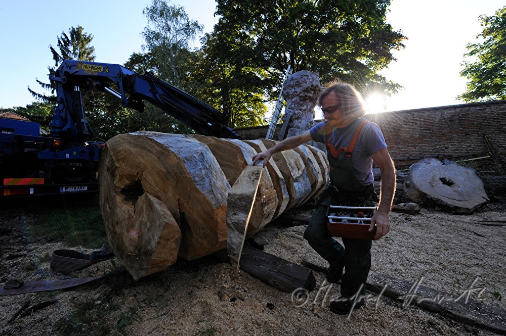 sculpturer Johann Feilacher at work