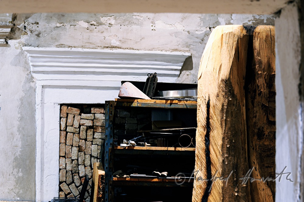 walled up door in the studio of Johann Feilacher
