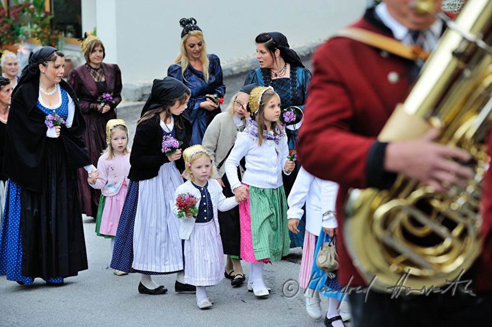 procession to the church on Thanksgiving Day