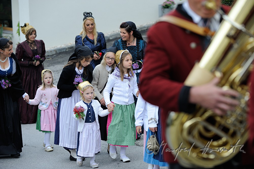 procession to the church on Thanksgiving Day