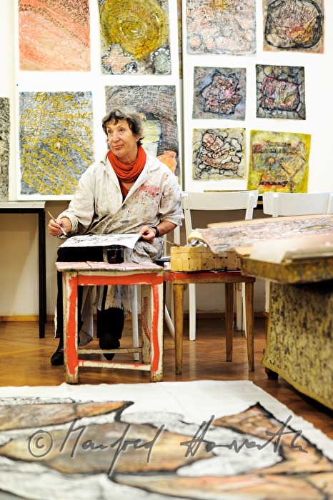 the paintress Linde Waber in her studio