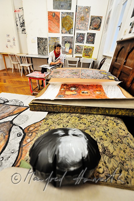 the paintress Linde Waber in her studio