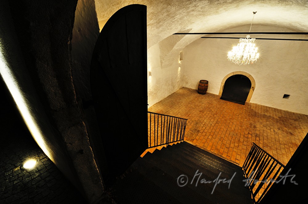 wine cellar in the Hotel of Max Stiegl`s at Gut Purbach