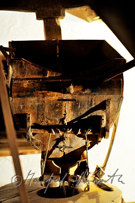 grinder of the mill during processing