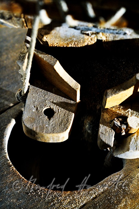 grinder of the mill during processing