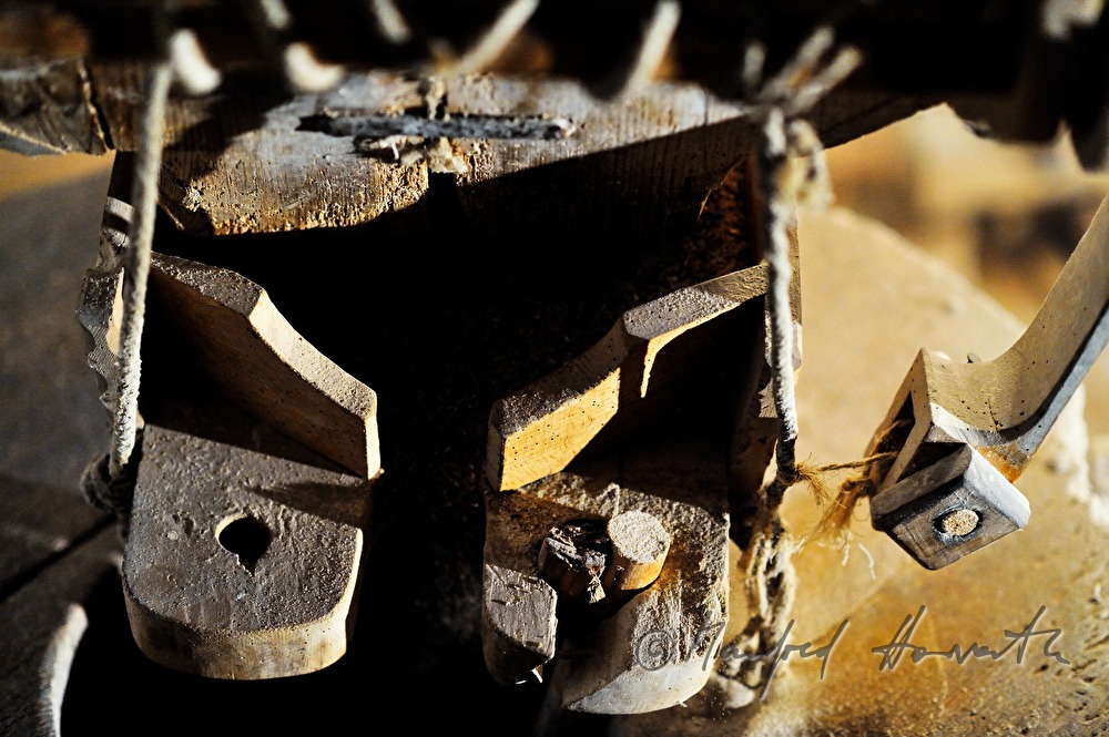 grinder of the mill during processing