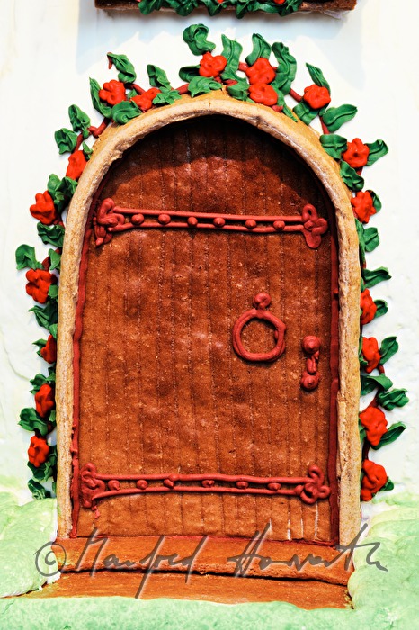 detail of a gingerbread house at the gingerbread exhibition