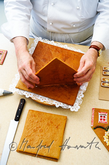 the making of a gingerbread house