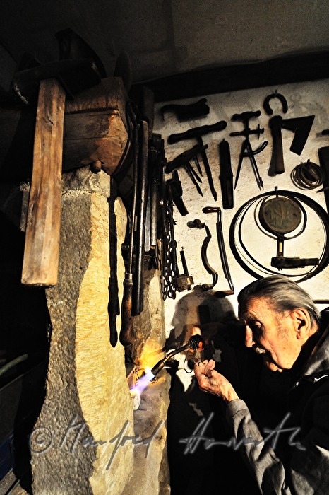 ship scale model maker Kurt Schaefer at work