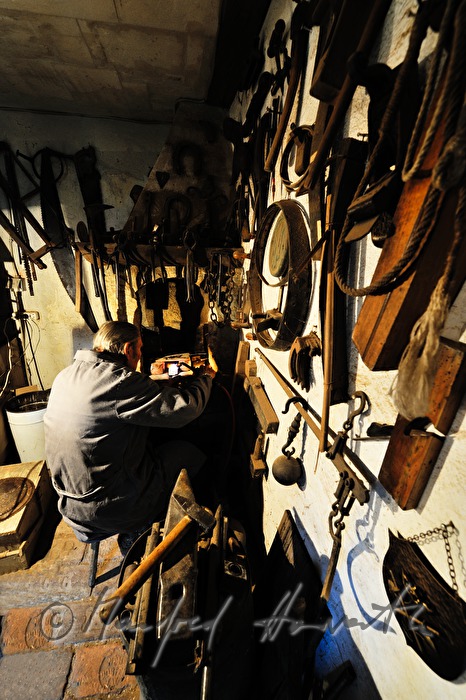 ship scale model maker Kurt Schaefer at work