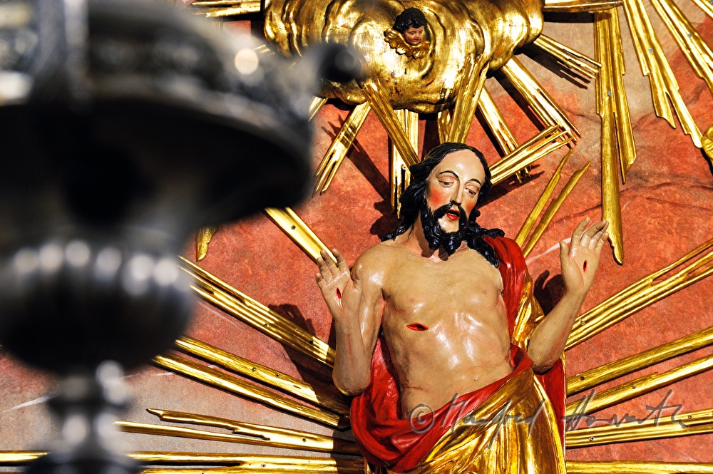 detail of a crucifix in the museum for ecclesiastical art