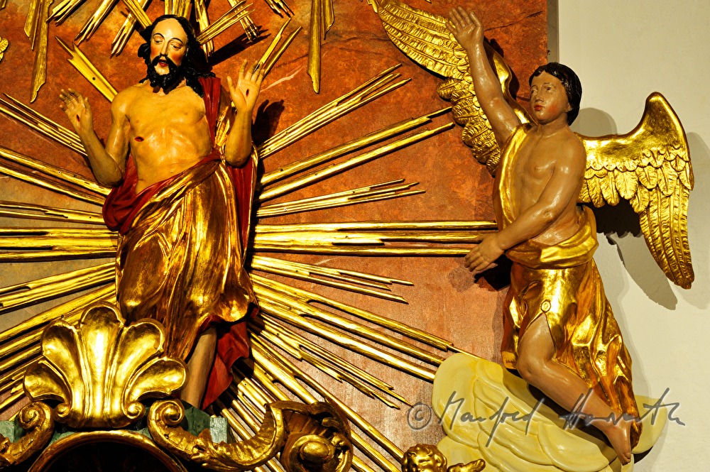 detail of a crucifix in the museum for ecclesiastical art