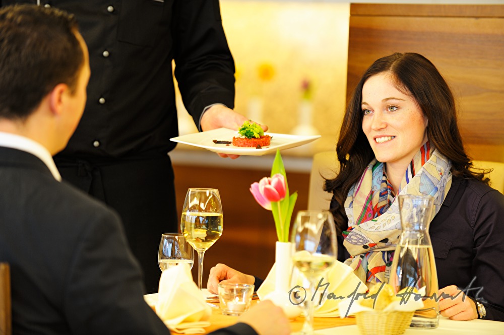 guests having dinner in the restaurant