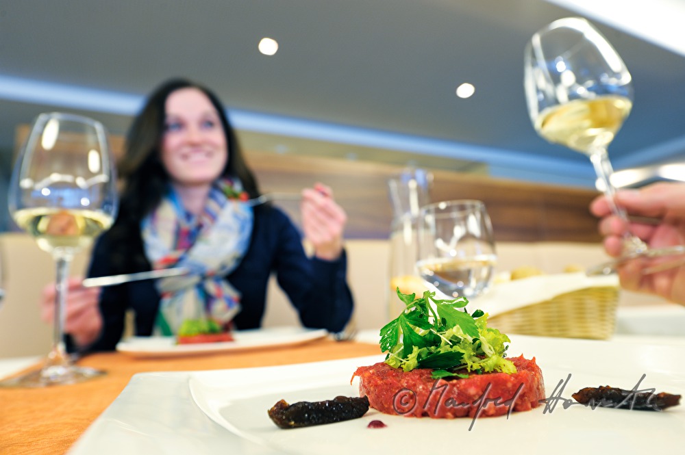 guests having dinner in the restaurant