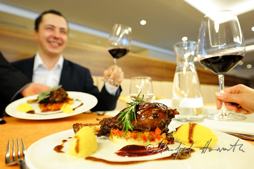 guests having dinner in the restaurant