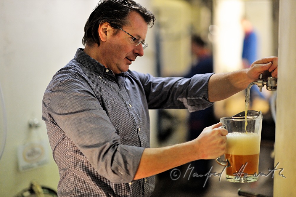 master brewer controlling the quality of beer