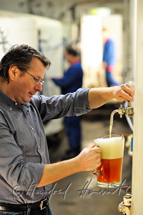 master brewer controlling the quality of beer