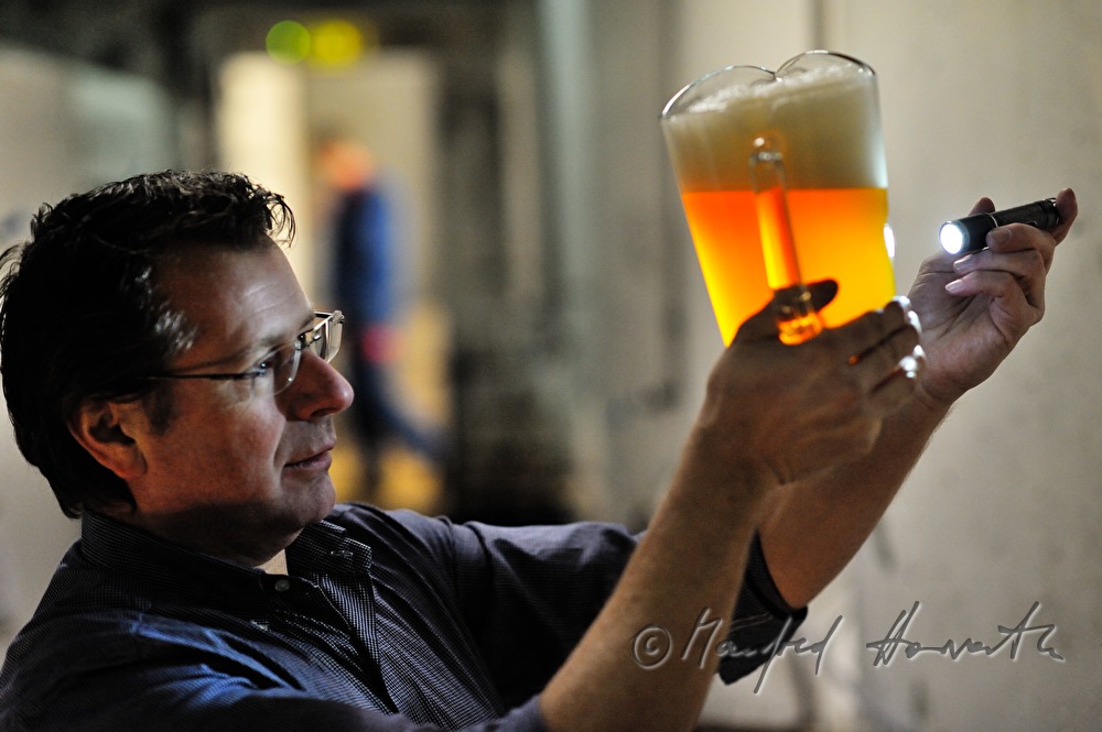 master brewer controlling the quality of beer