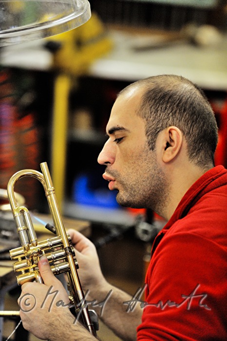 soldering operating elements to a trumpet