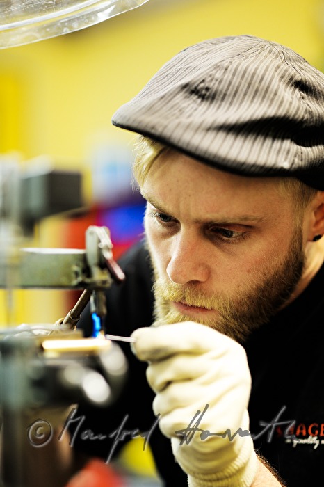 soldering operating elements to a trumpet