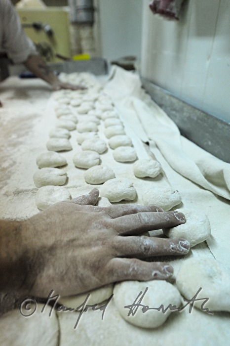 making of bread rolls by hand