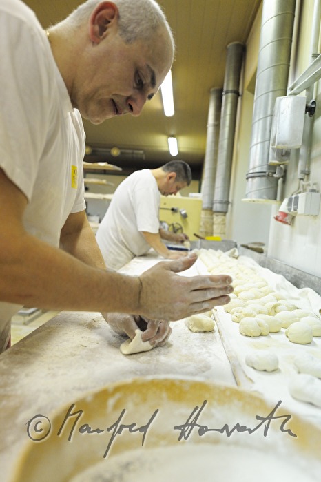 making of bread rolls by hand