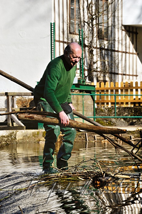 millner clears the river from driftwood