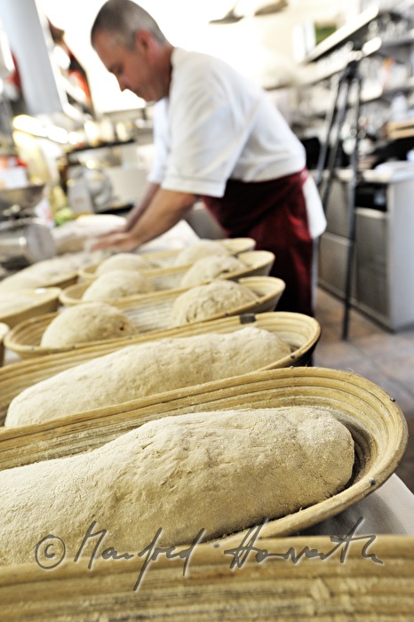 kneading the bread dough for the baking of bread