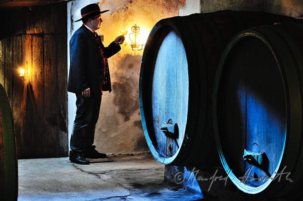 must farmer Toni Distelberger in the must cellar