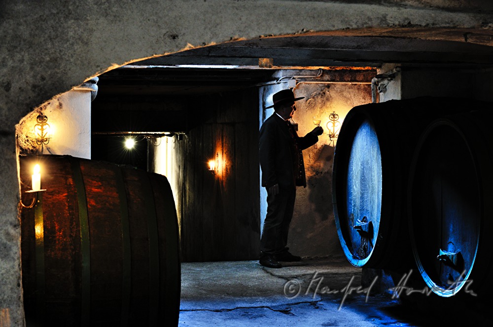 must farmer Toni Distelberger in the must cellar