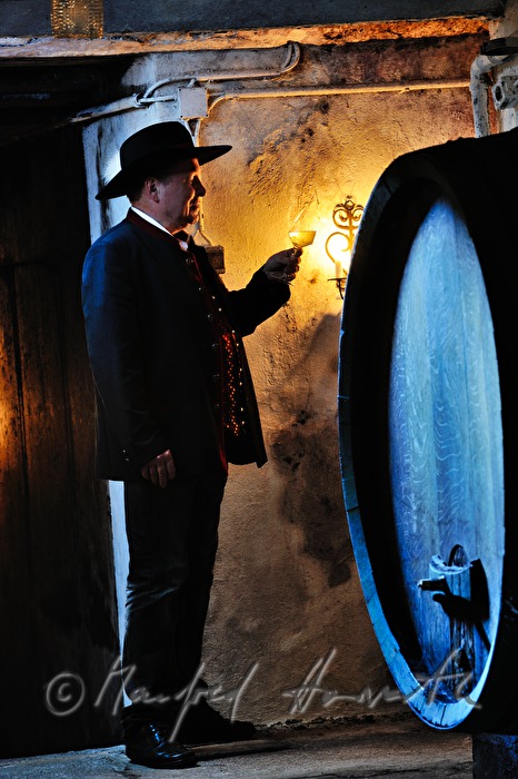 must farmer Toni Distelberger in the must cellar