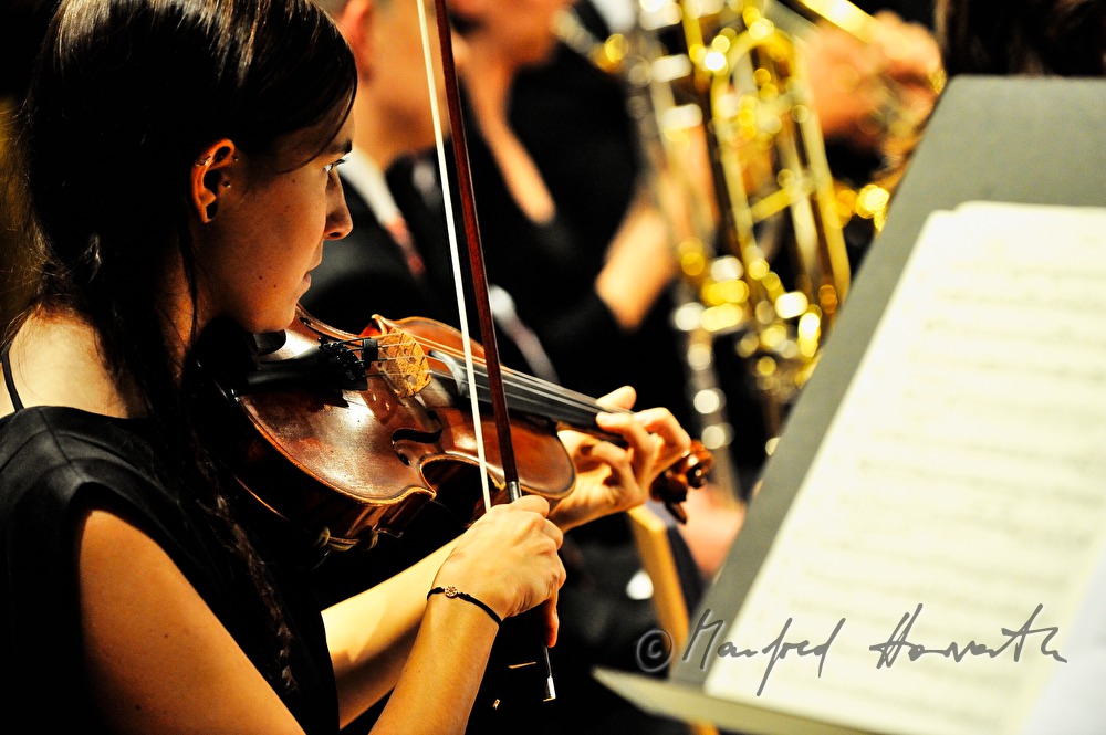 violiist of the Haydn Orchestra in concert