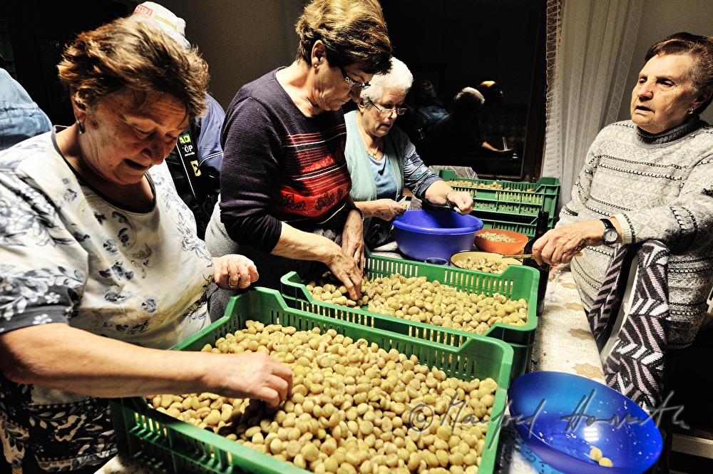 making of puree of sweet chestnuts