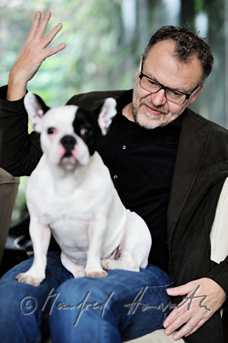 Oscar winner Stefan Ruzowitzky with his dog Juli