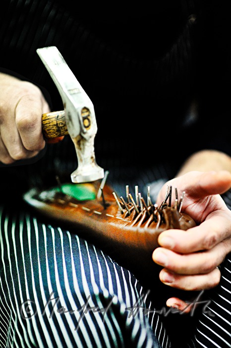 making of custom shoes of one piece of leather