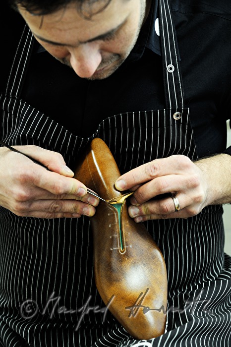 making of custom shoes of one piece of leather