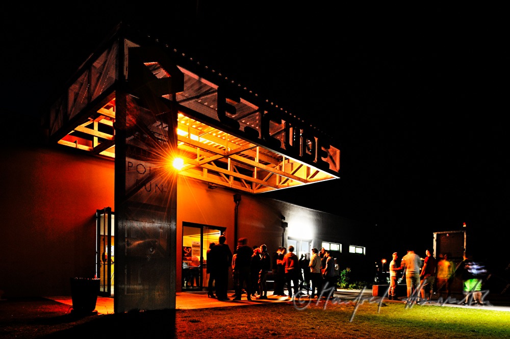 teenagers in front of the youth centre