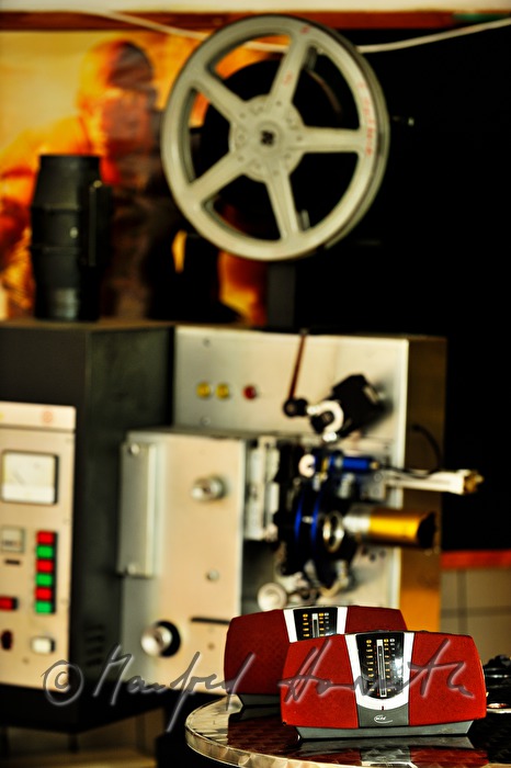 rental radios and old analogue film projector